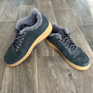 Nike Air Force 1 Winter Sherpa Sneakers in Black Thunder Men's Size 12